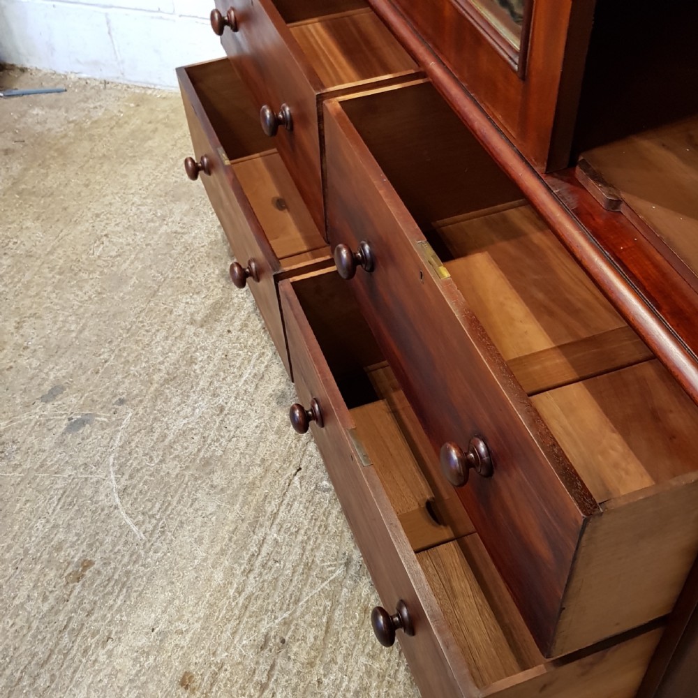 ANTIQUE VICTORIAN MAHOGANY TRIPLE WARDROBE  PRESS C1880 View V