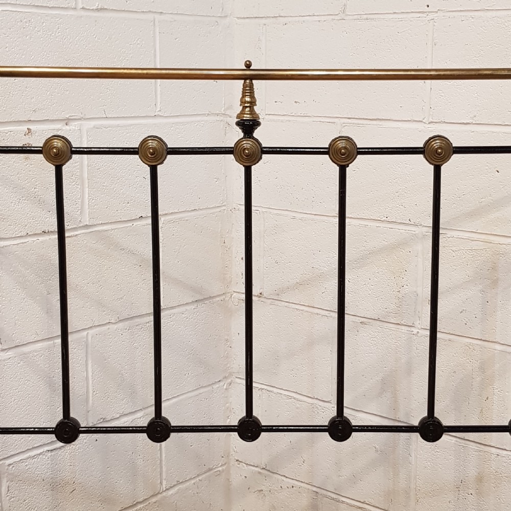 ANTIQUE VICTORIAN BRASS AND IRON DOUBLE BED C1880 View III
