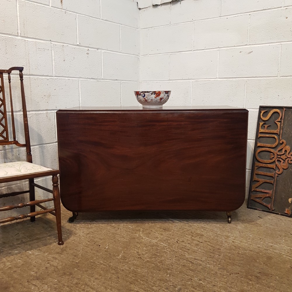 ANTIQUE LATE 18TH CENTURY CUBAN MAHOGANY DROP LEAF DINING TABLE C1790
