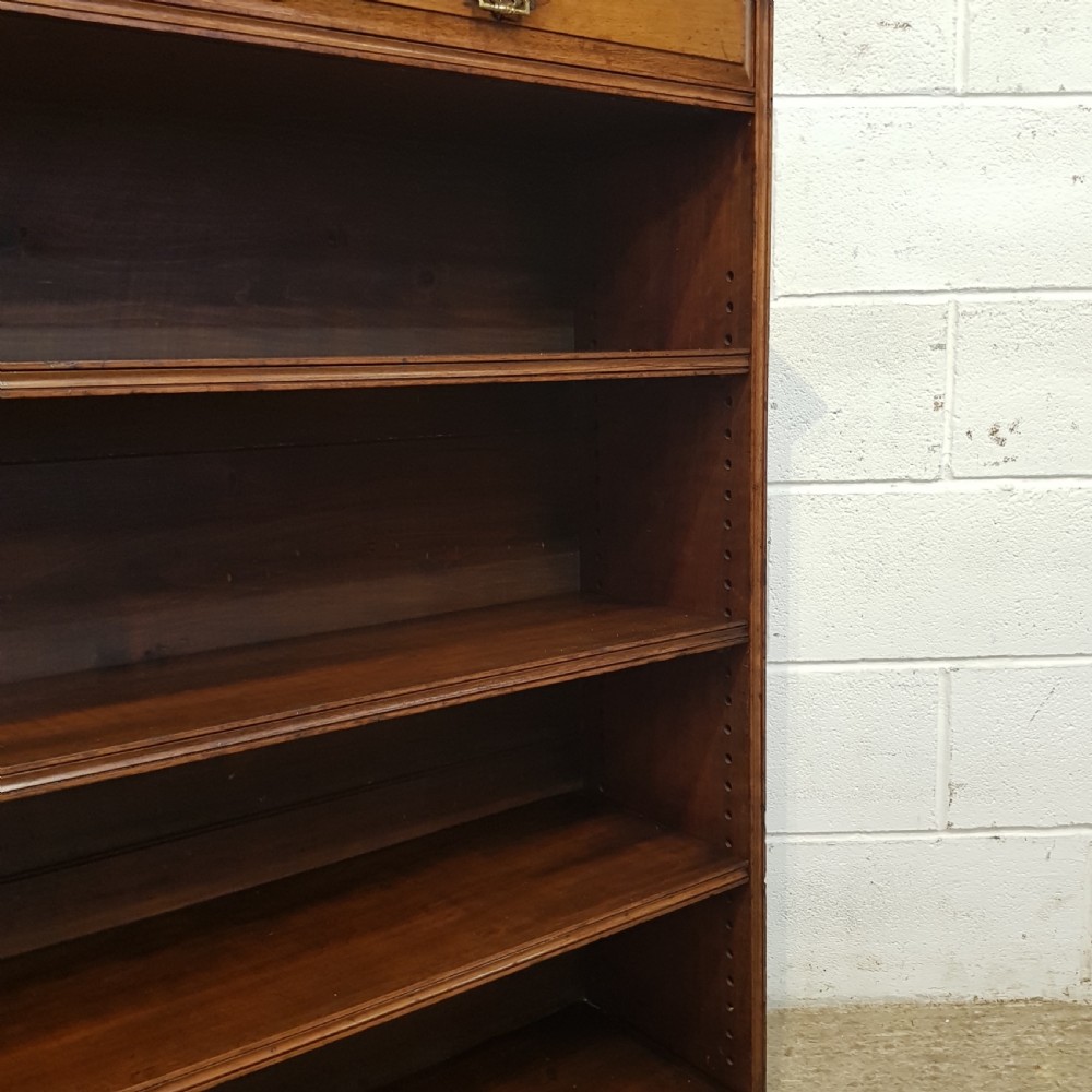 ANTIQUE LATE VICTORIAN ARTS & CRAFTS OAK OPEN BOOKCASE C1890 View VI