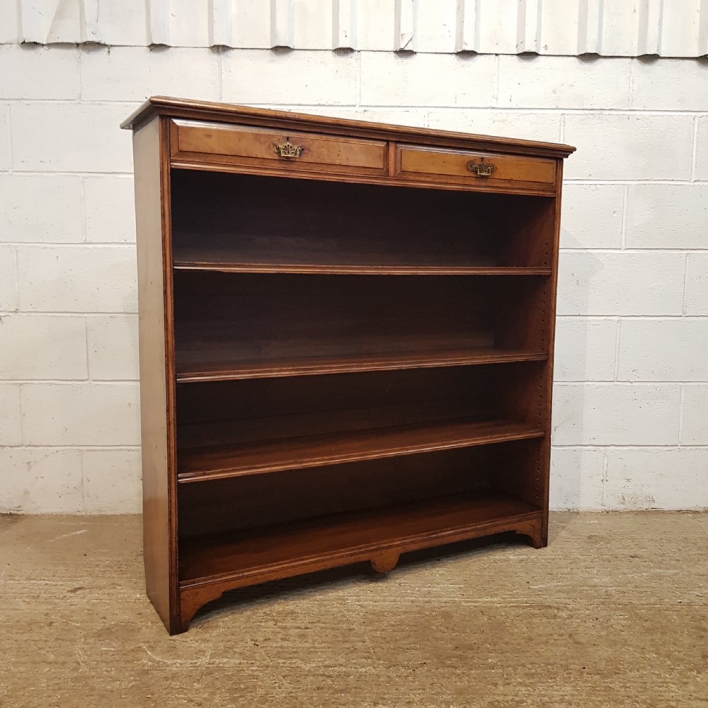ANTIQUE LATE VICTORIAN ARTS & CRAFTS OAK OPEN BOOKCASE C1890 View VII