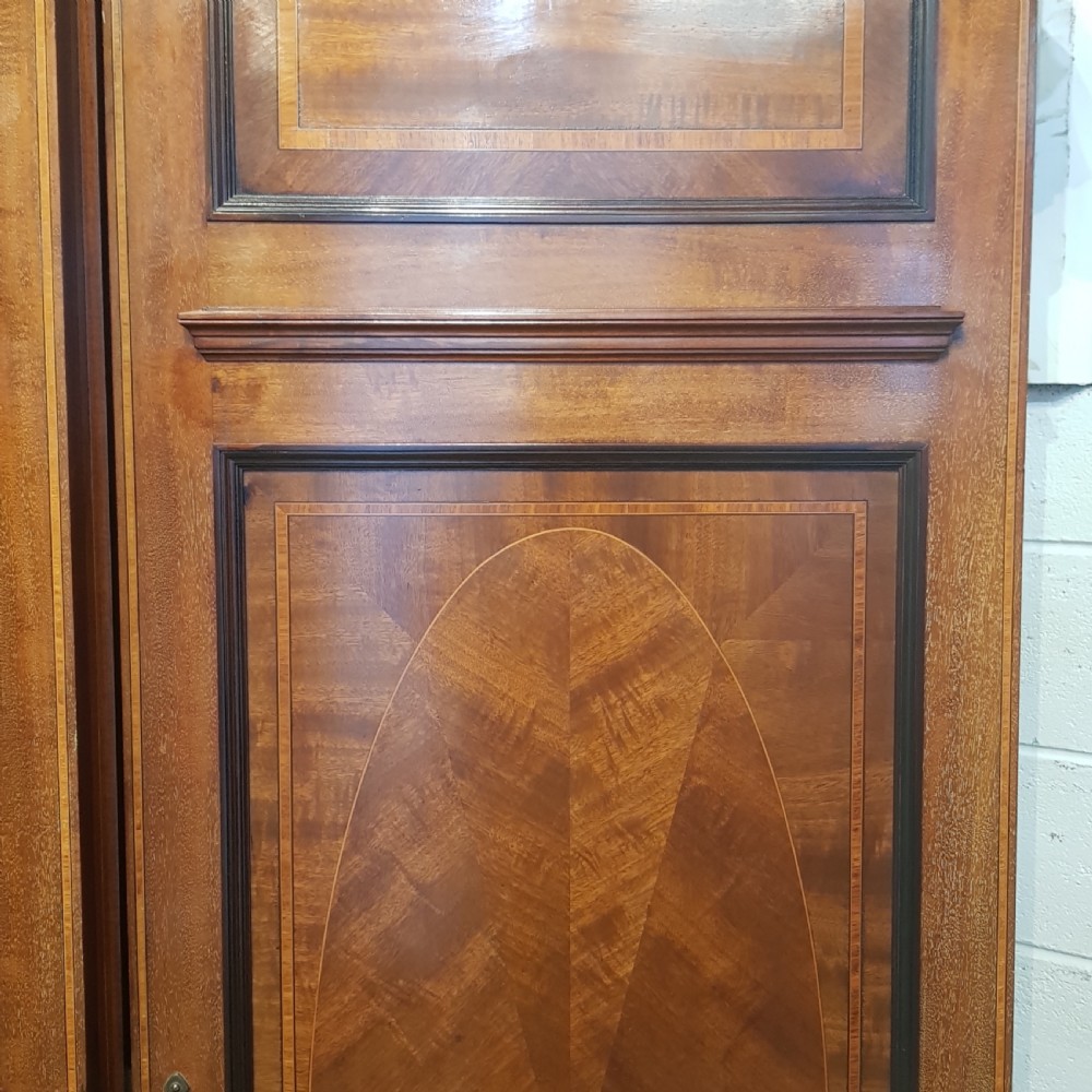 ANTIQUE EDWARDIAN INLAID MAHOGANY TRIPLE WARDROBE COMPACTUM C1900 View II