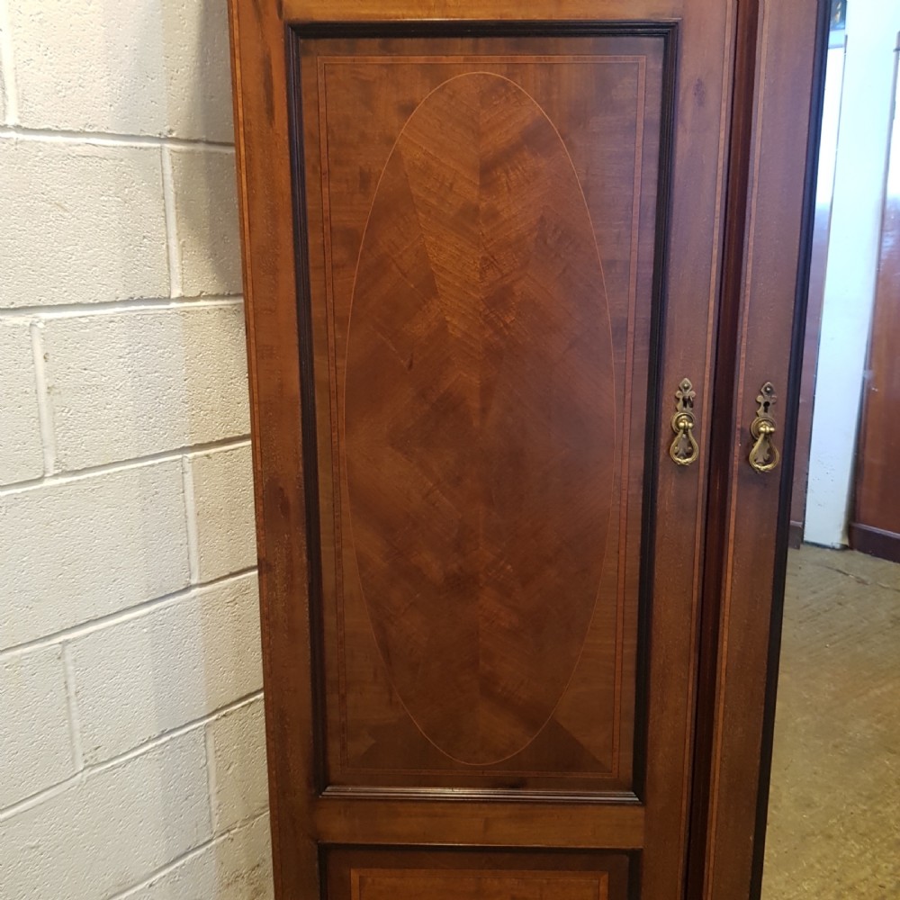 ANTIQUE EDWARDIAN INLAID MAHOGANY TRIPLE WARDROBE COMPACTUM C1900 View III