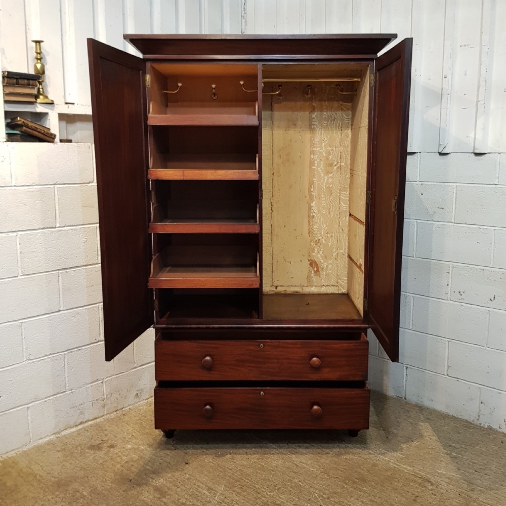 ANTIQUE WILLIAM 1V MAHOGANY DOUBLE WARDROBE C1830 View V