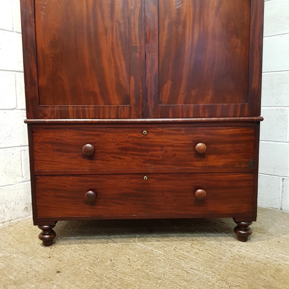 ANTIQUE WILLIAM 1V MAHOGANY DOUBLE WARDROBE C1830 View VI
