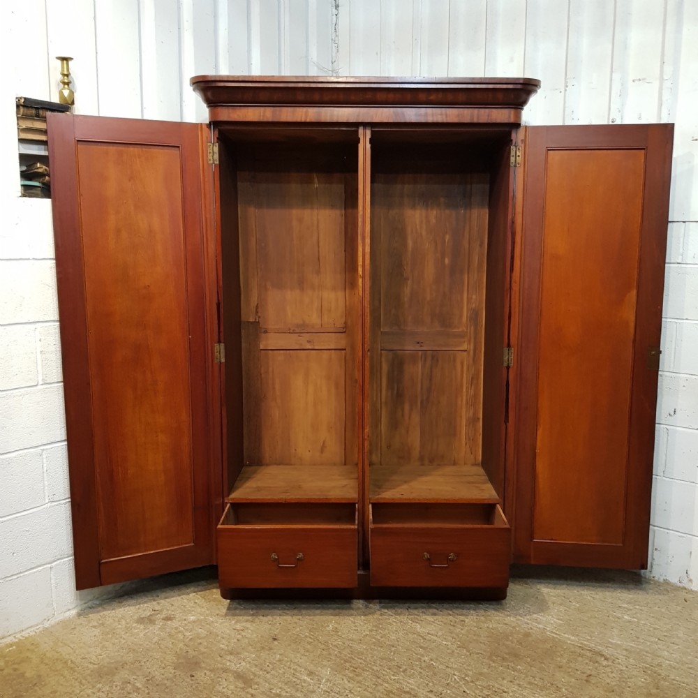 ANTIQUE VICTORIAN MAHOGANY DOUBLE WARDROBE C1880 View VI
