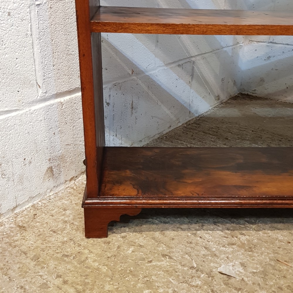 ANTIQUE GEOEGE 1V MAHOGANY & WALNUT WATERFALL OPEN BOOKCASE C1825 View III