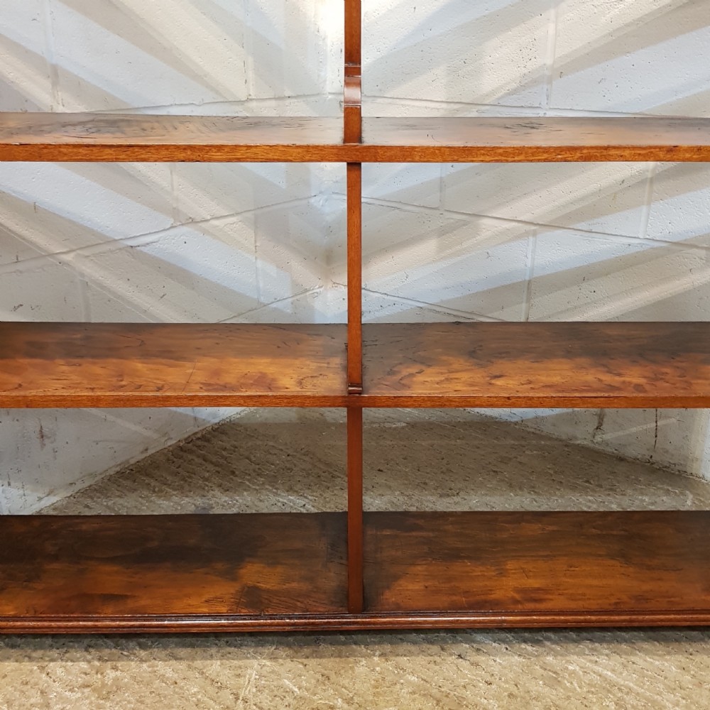 ANTIQUE GEOEGE 1V MAHOGANY & WALNUT WATERFALL OPEN BOOKCASE C1825 View IV