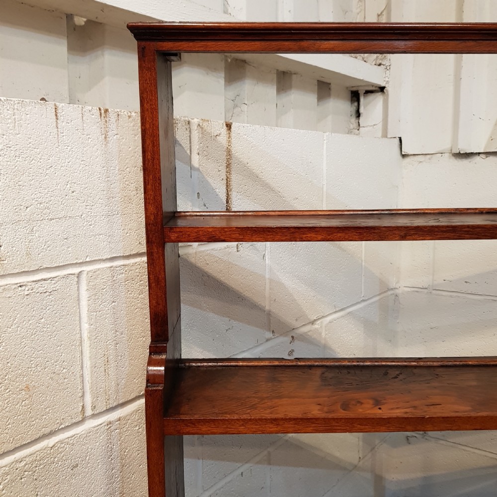 ANTIQUE GEOEGE 1V MAHOGANY & WALNUT WATERFALL OPEN BOOKCASE C1825 View VIII