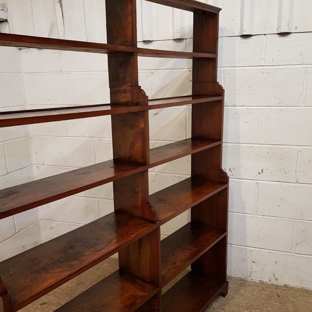 ANTIQUE GEOEGE 1V MAHOGANY & WALNUT WATERFALL OPEN BOOKCASE C1825 View XI