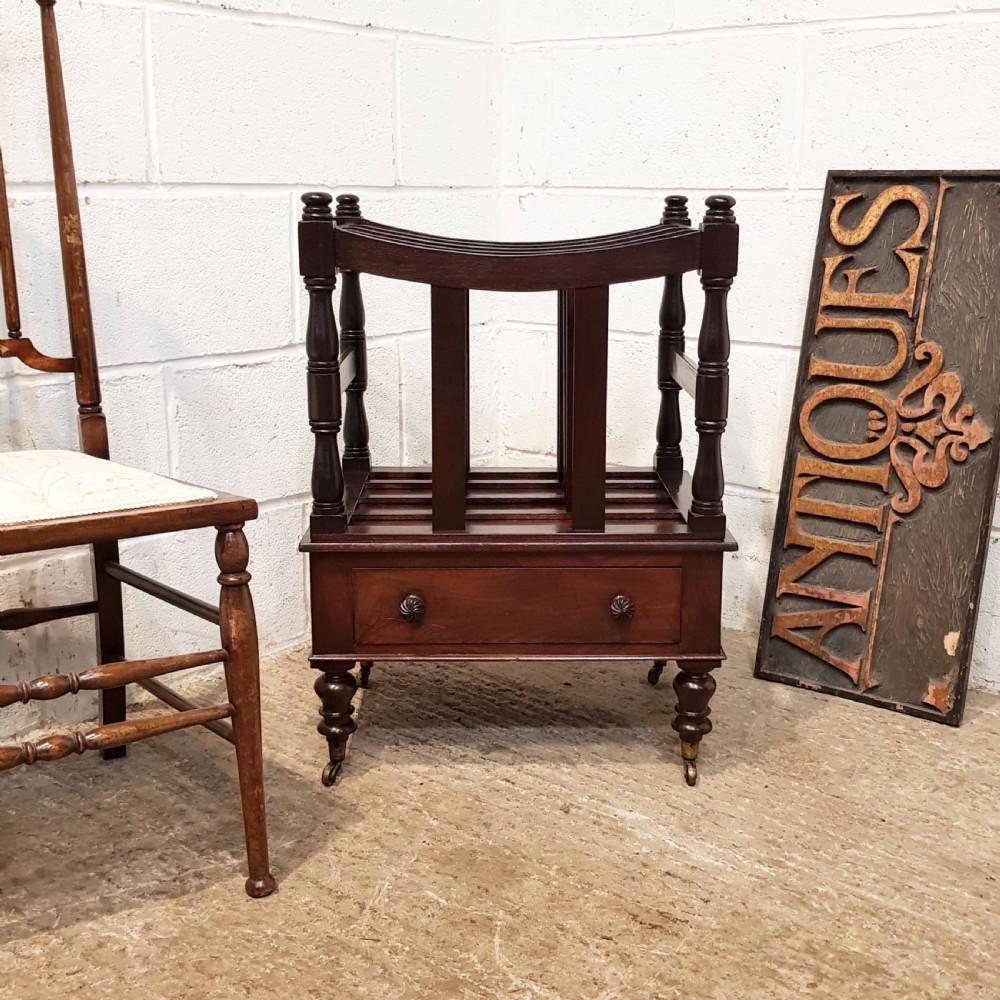 ANTIQUE. LARGE VICTORIAN MAHOGANY CANTERBURY C1880