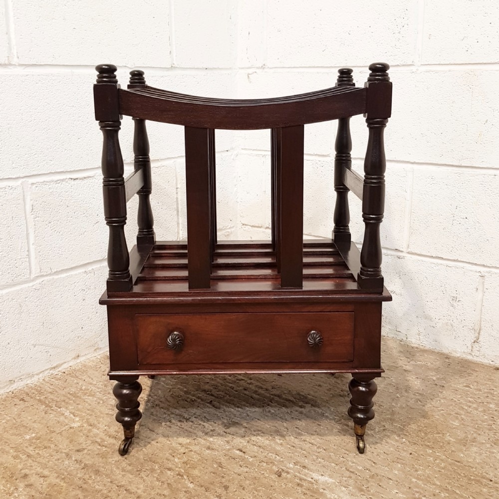 ANTIQUE. LARGE VICTORIAN MAHOGANY CANTERBURY C1880 View II