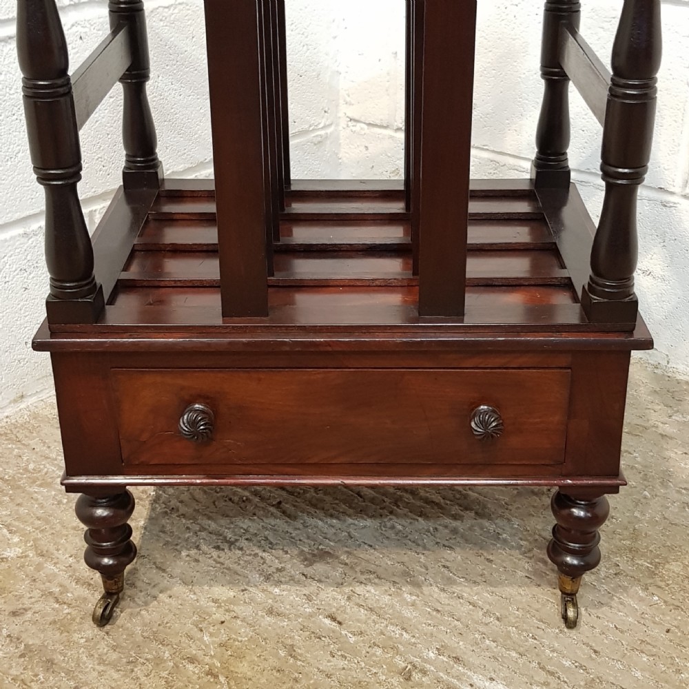 ANTIQUE. LARGE VICTORIAN MAHOGANY CANTERBURY C1880 View III