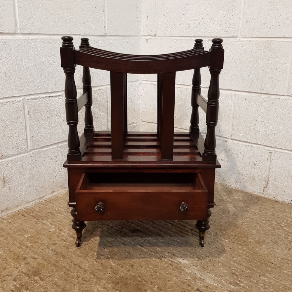 ANTIQUE. LARGE VICTORIAN MAHOGANY CANTERBURY C1880 View IV
