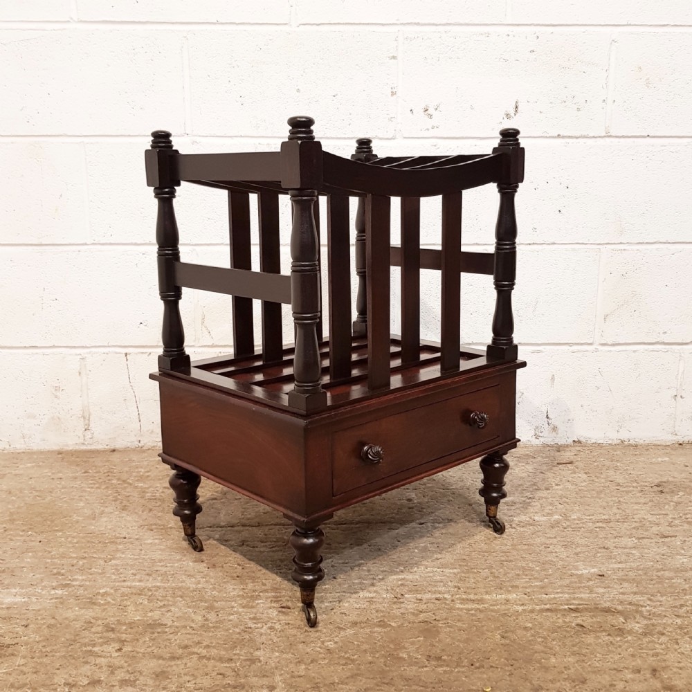 ANTIQUE. LARGE VICTORIAN MAHOGANY CANTERBURY C1880 View VII