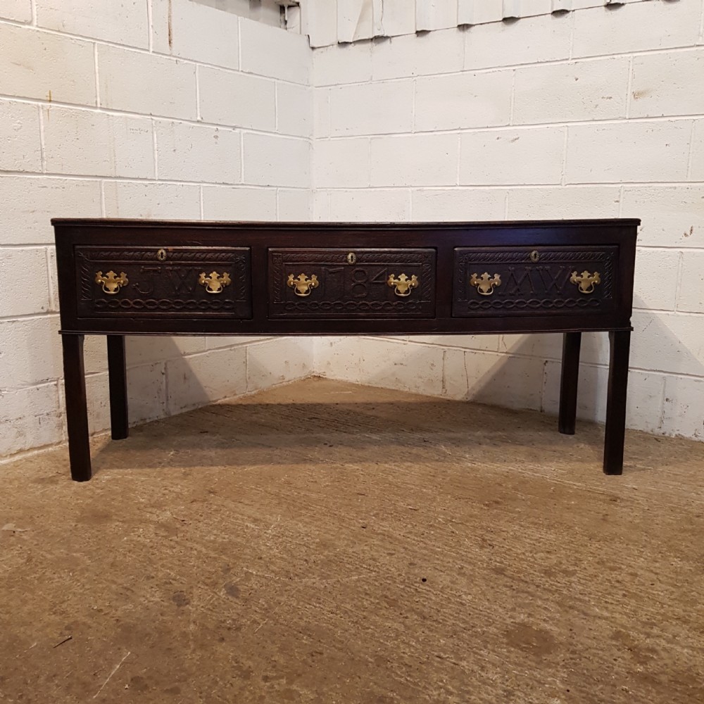 ANTIQUE 18TH CENTURY COUNTRY OAK DRESSER BASE C1780 View II