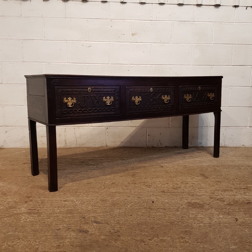 ANTIQUE 18TH CENTURY COUNTRY OAK DRESSER BASE C1780 View VIII