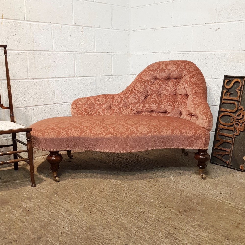 ANTIQUE SMALL VICTORIAN CHAISE LONGUE C1880