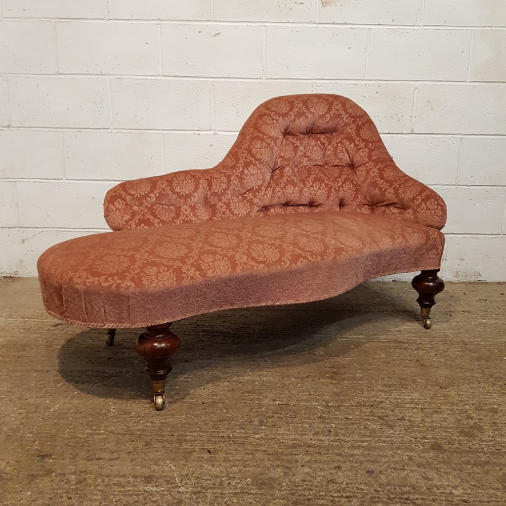 ANTIQUE SMALL VICTORIAN CHAISE LONGUE C1880 View VI