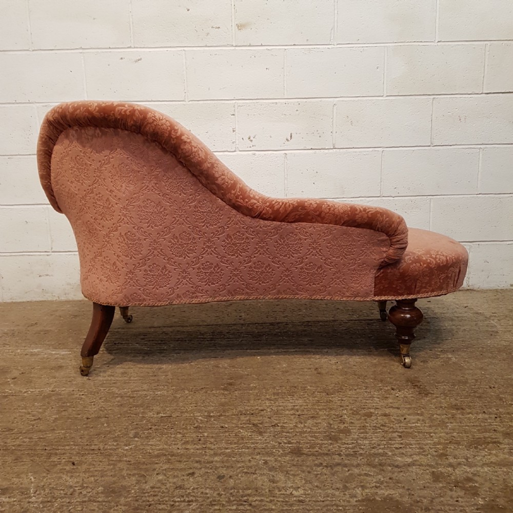 ANTIQUE SMALL VICTORIAN CHAISE LONGUE C1880 View IX
