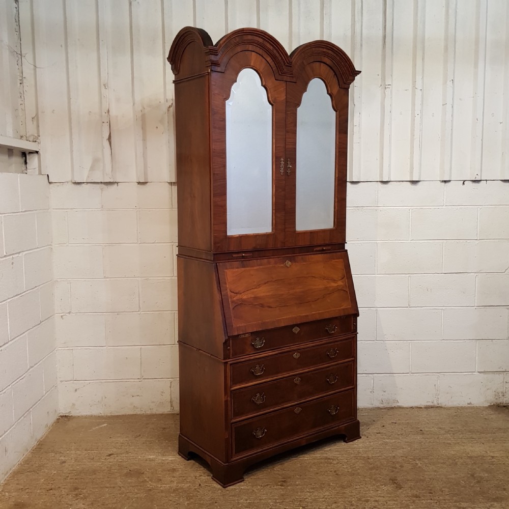 ANTIQUE BURR WALNUT SECRETAIRE BUREAU c1920 View XI