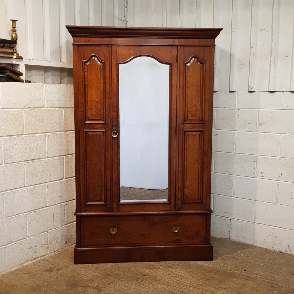 ANTIQUE VICTORIAN POLLARD OAK DOUBLE WARDROBE C1880 View IV