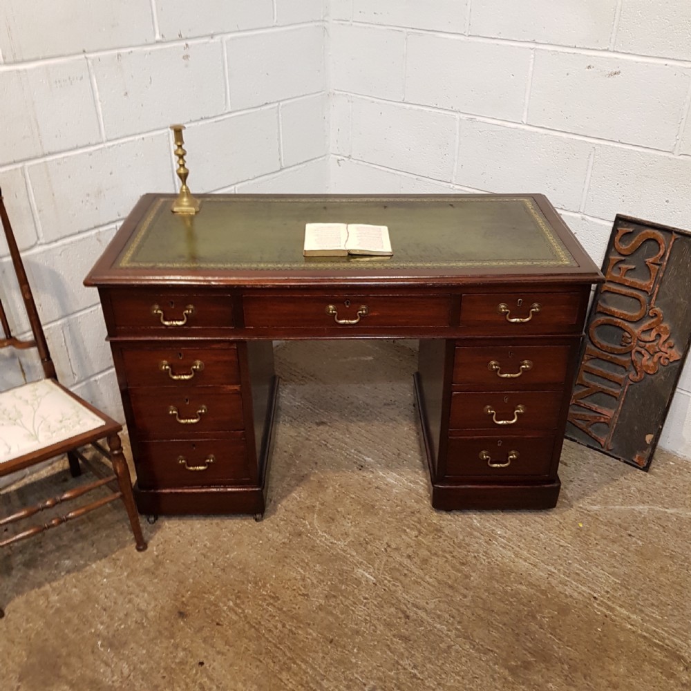 ANTIQUE VICTORIAN MAHOGANY TWIN PEDESTAL DESK C1880 View II