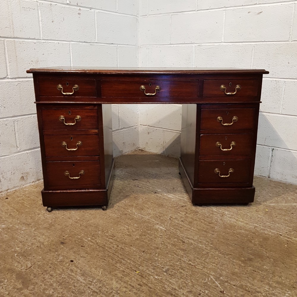 ANTIQUE VICTORIAN MAHOGANY TWIN PEDESTAL DESK C1880 View IV