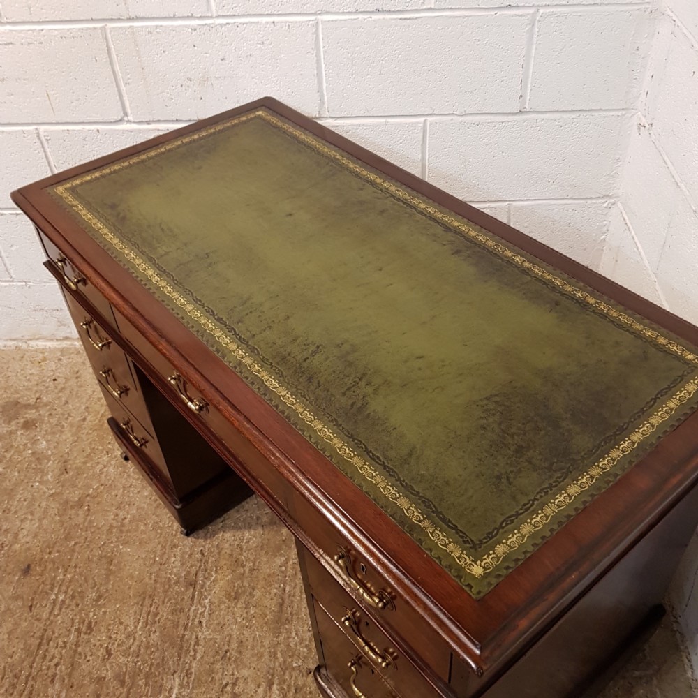 ANTIQUE VICTORIAN MAHOGANY TWIN PEDESTAL DESK C1880 View V