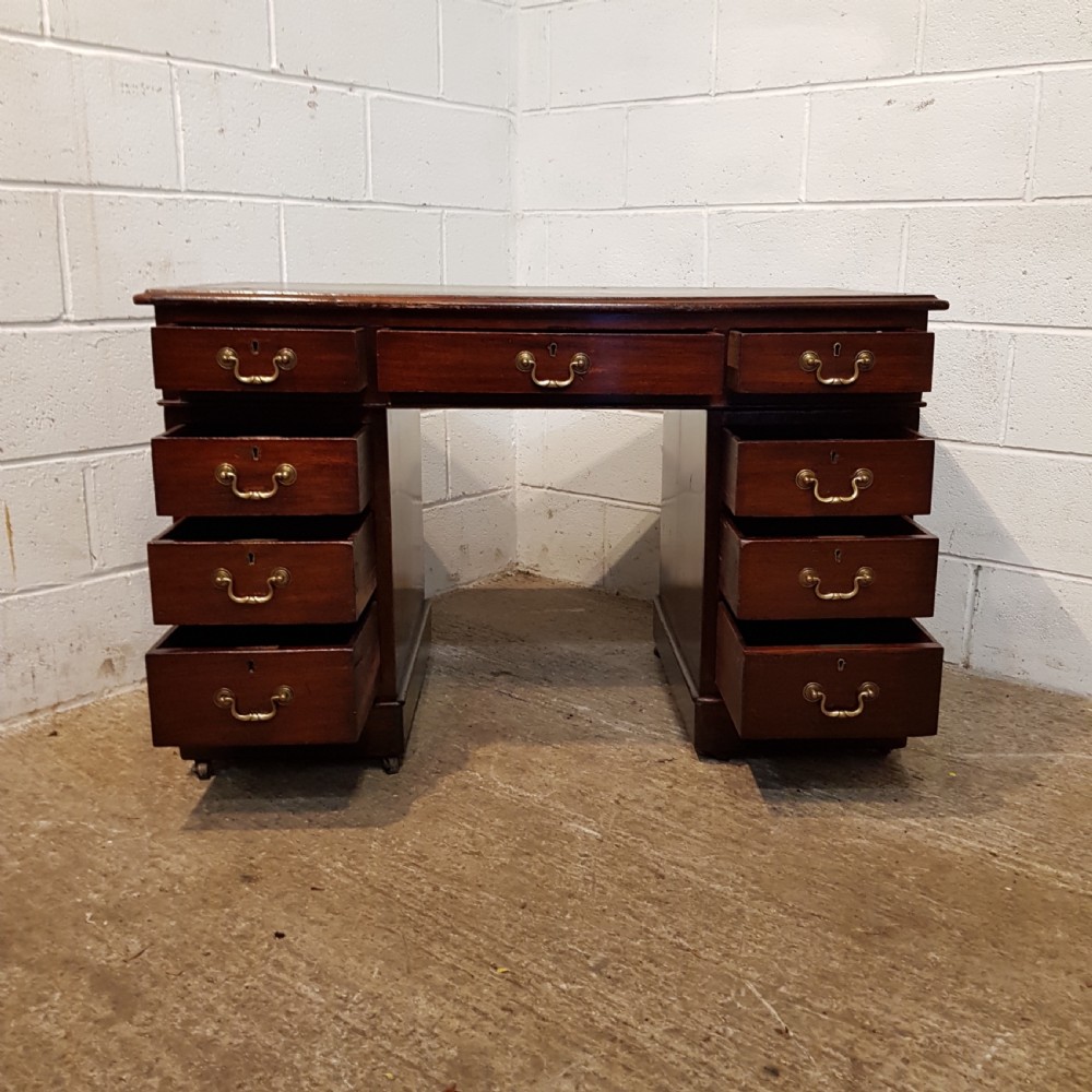 ANTIQUE VICTORIAN MAHOGANY TWIN PEDESTAL DESK C1880 View VI