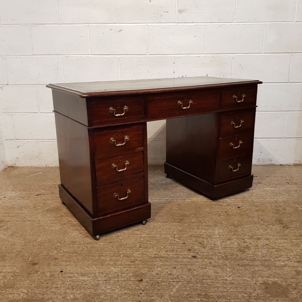 ANTIQUE VICTORIAN MAHOGANY TWIN PEDESTAL DESK C1880 View VII