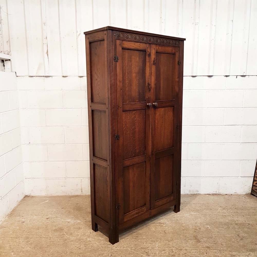 ANTIQUE EDWARDIAN JOINED OAK HALL WARDROBE C1900 View VI