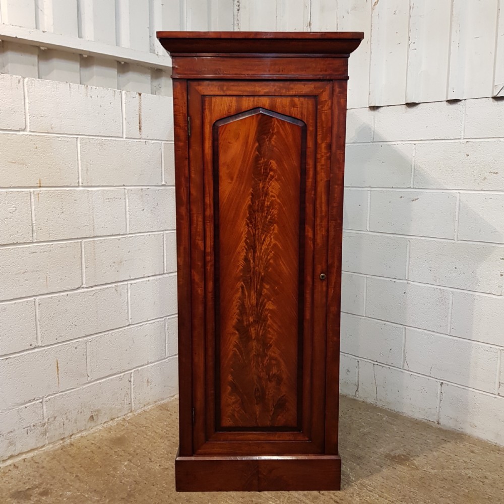 ANTIQUE PAIR EARLY VICTORIAN MAHOGANY SENTRY BOX SINGLE WARDROBES C1840 View IV
