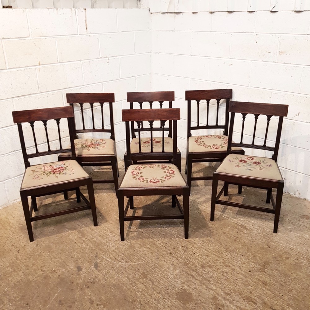 ANTIQUE SET SIX 18TH CENTURY MAHOGANY DINING CHAIRS C1780 View VI