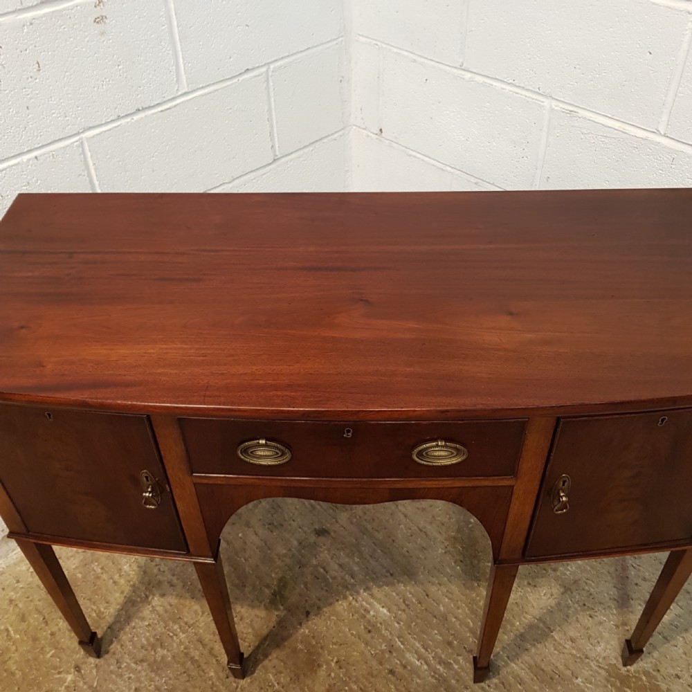 ANTIQUE EDWARDIAN REGENCY MAHOGANY SMALL BOW FRONT SIDEBOARD C1900 View V