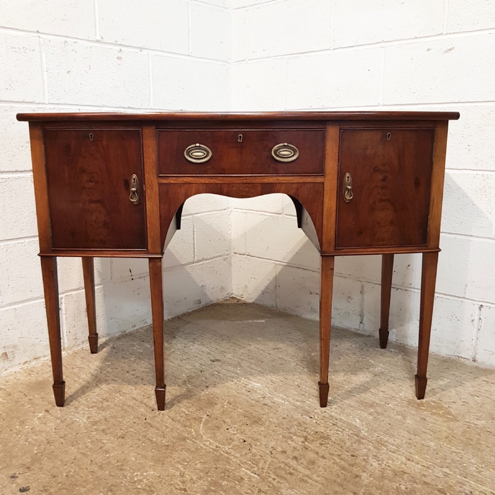 ANTIQUE EDWARDIAN REGENCY MAHOGANY SMALL BOW FRONT SIDEBOARD C1900 View VII