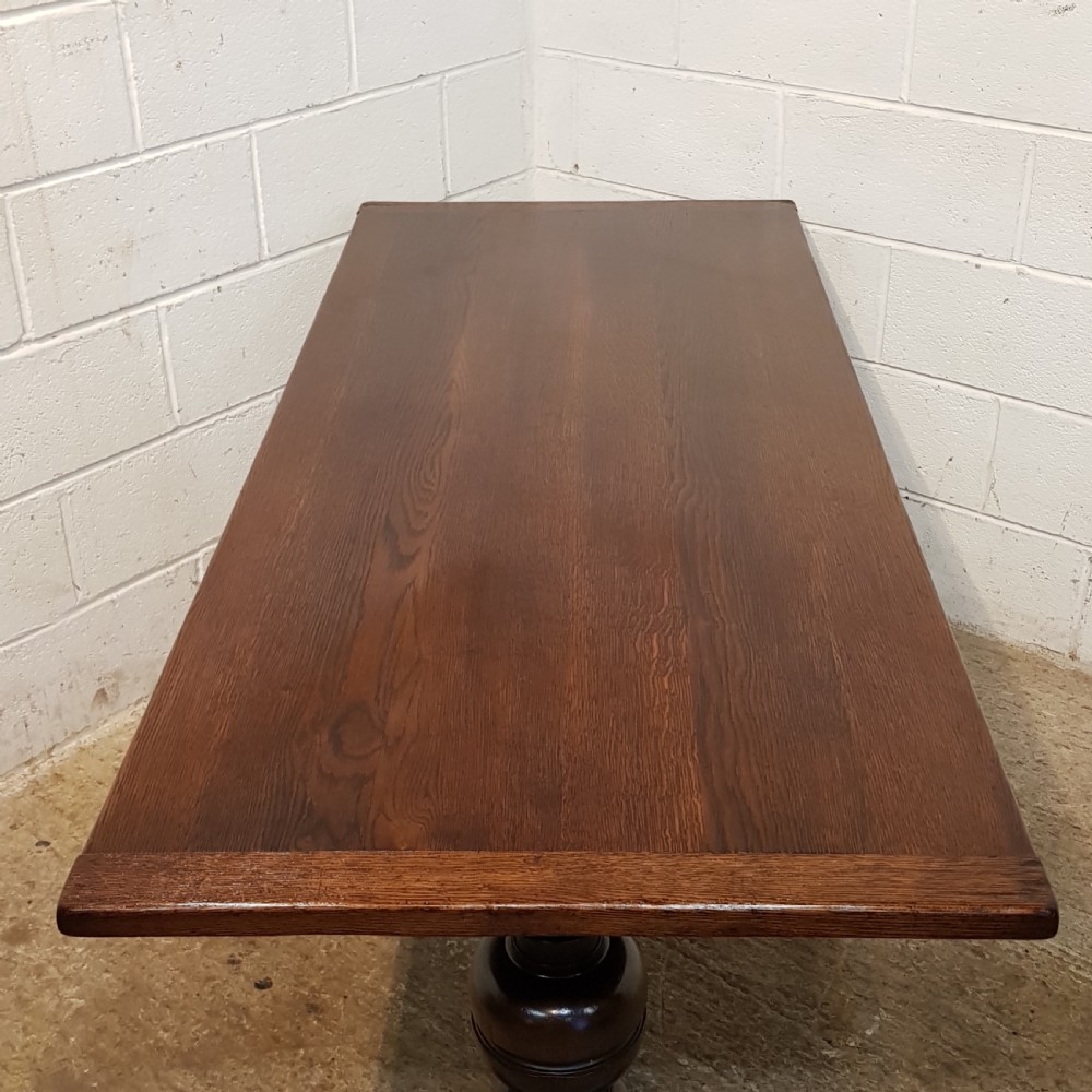 ANTIQUE OAK REFECTORY DINING TABLE C1920  View IV