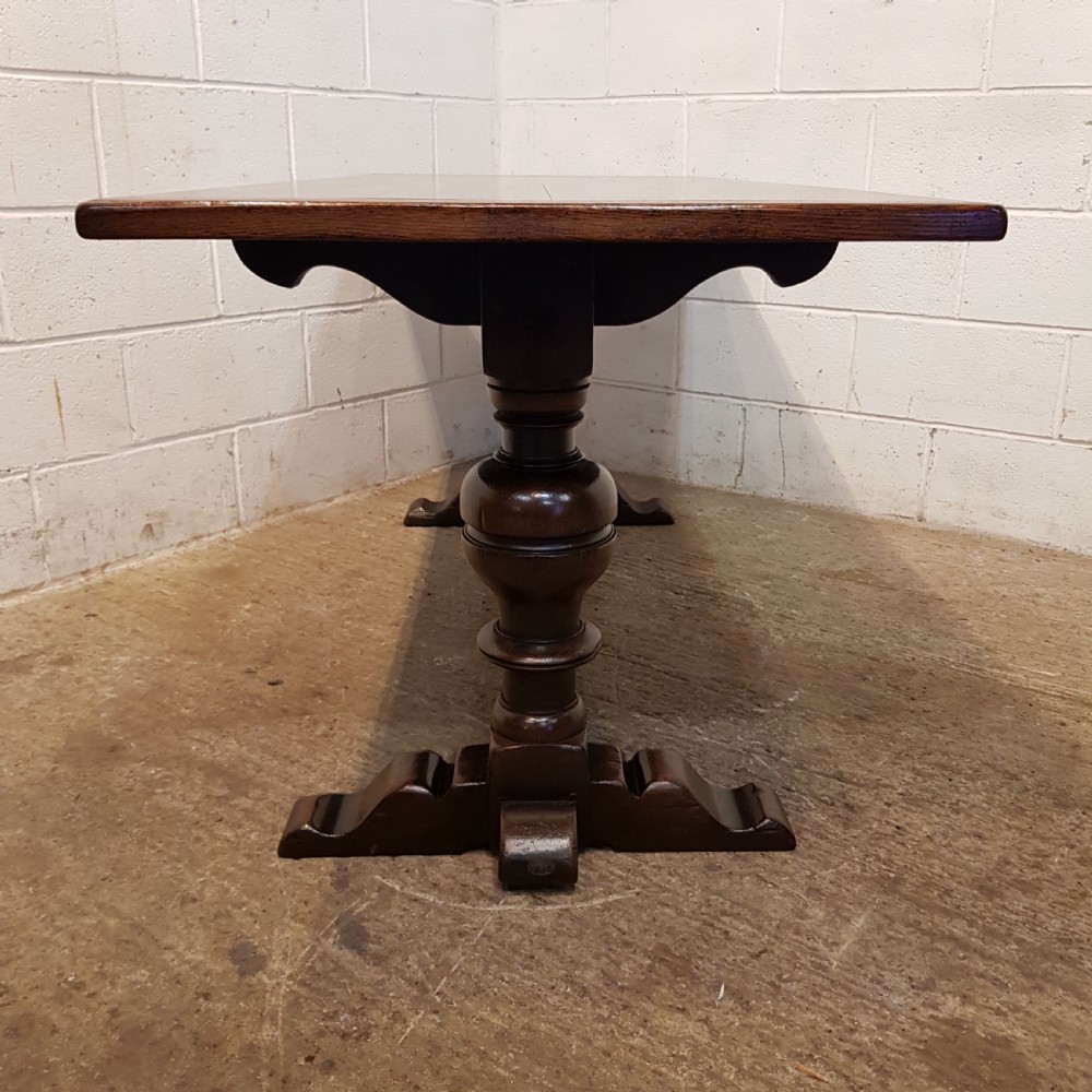 ANTIQUE OAK REFECTORY DINING TABLE C1920  View V