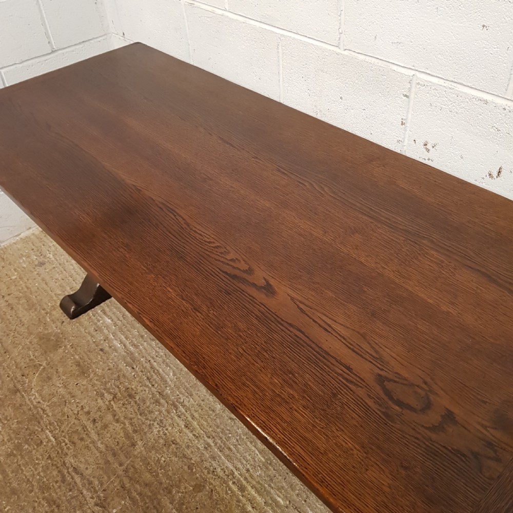 ANTIQUE OAK REFECTORY DINING TABLE C1920  View VI