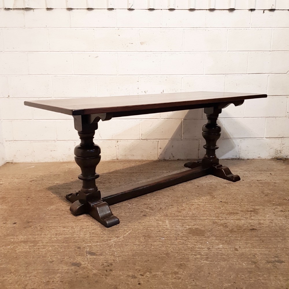 ANTIQUE OAK REFECTORY DINING TABLE C1920  View VII