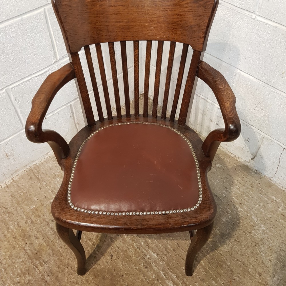 ANTIQUE EDWARDIAN OAK DESK CHAIR C1900 View III