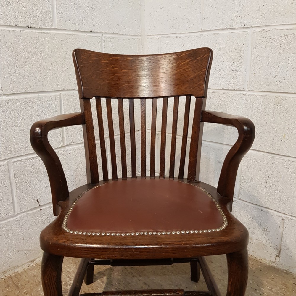 ANTIQUE EDWARDIAN OAK DESK CHAIR C1900 View VI