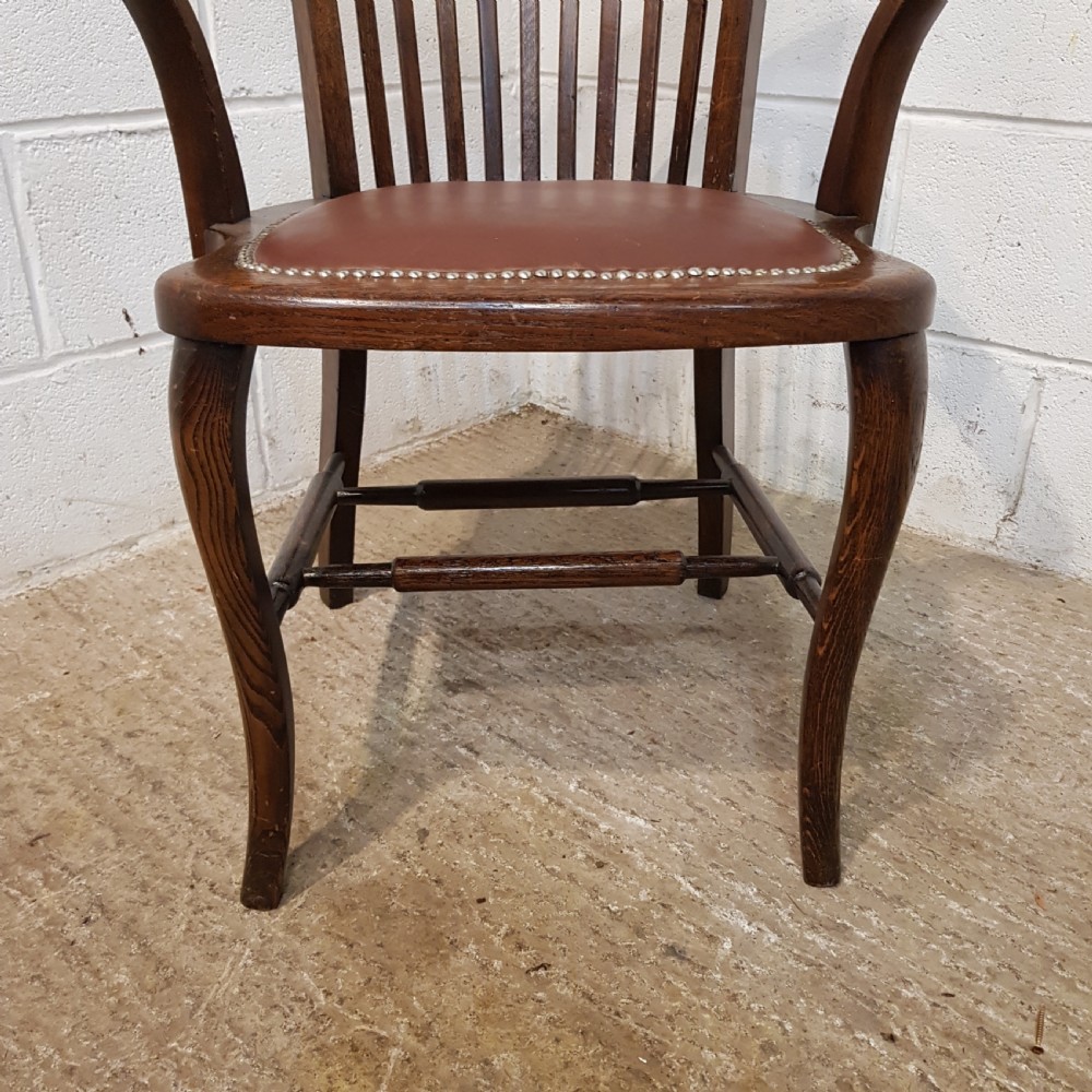 ANTIQUE EDWARDIAN OAK DESK CHAIR C1900 View VIII