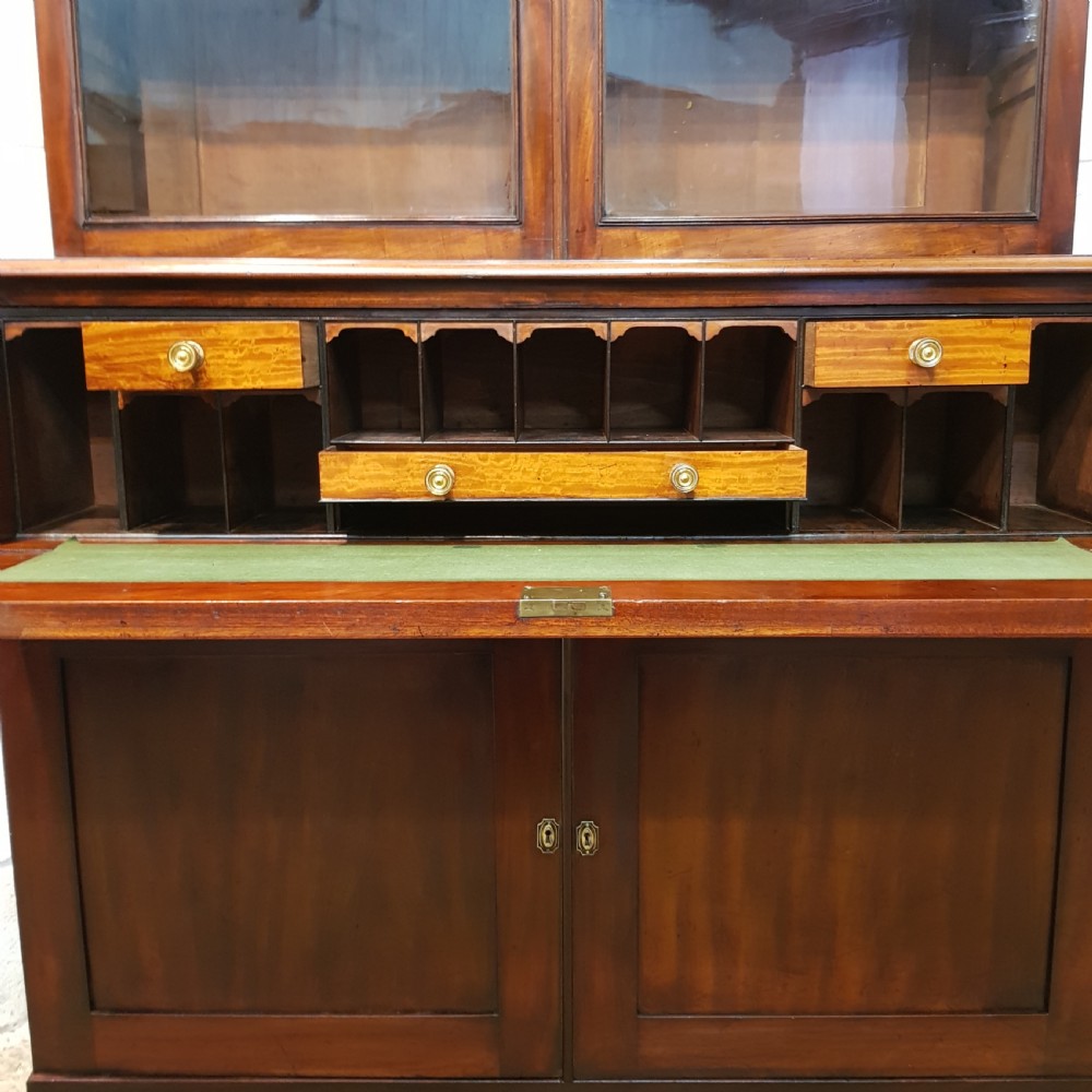 ANTIQUE REGENCY MAHOGANY BOOKCASE SECRETAIRE C1820 View V