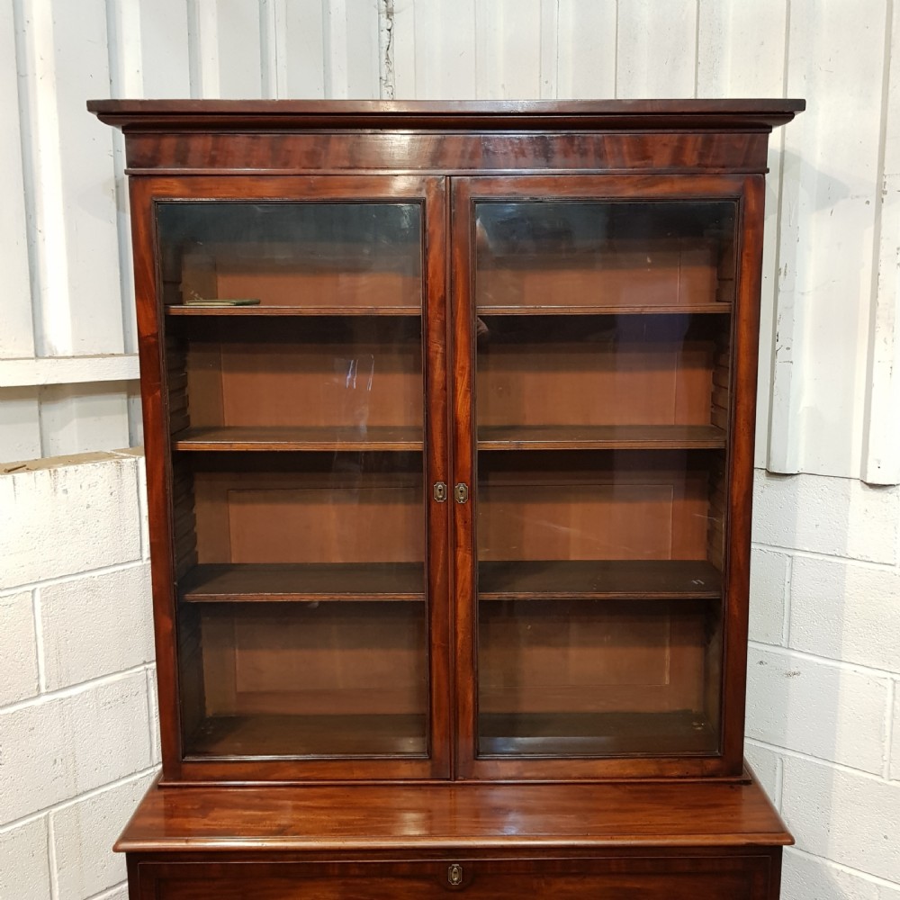 ANTIQUE REGENCY MAHOGANY BOOKCASE SECRETAIRE C1820 View VI