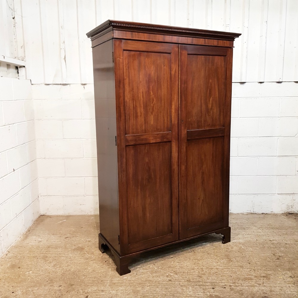 ANTIQUE VICTORIAN REGENCY MAHOGANY DOUBLE WARDROBE C1890 View III