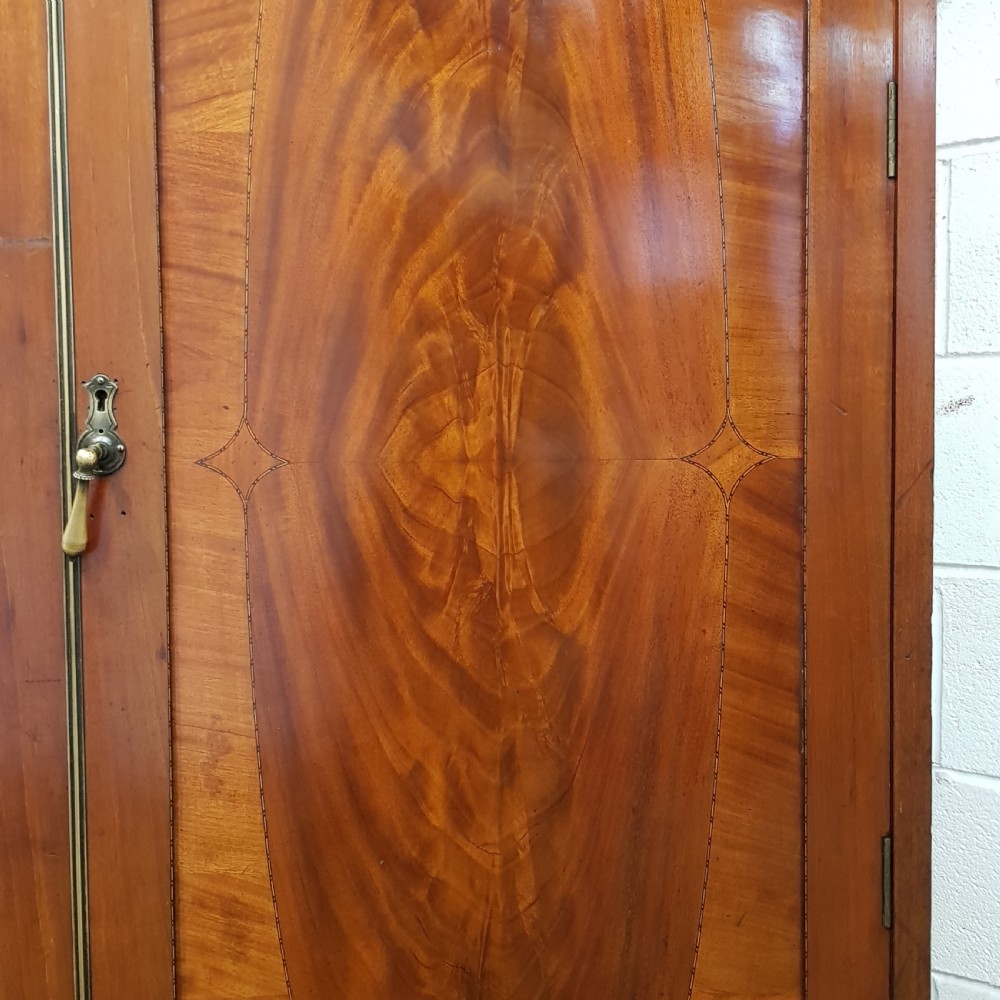 ANTIQUE LATE VICTORIAN REGENCY MAHOGANY DOUBKE WARDROBE C1890 View IV