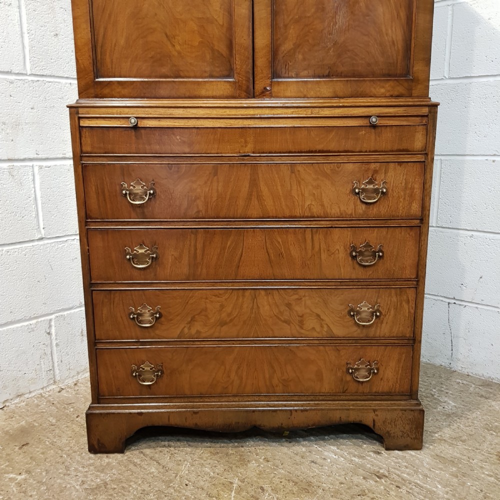 ANTIQUE BURR WALNUT TALLBOY C1920 View III
