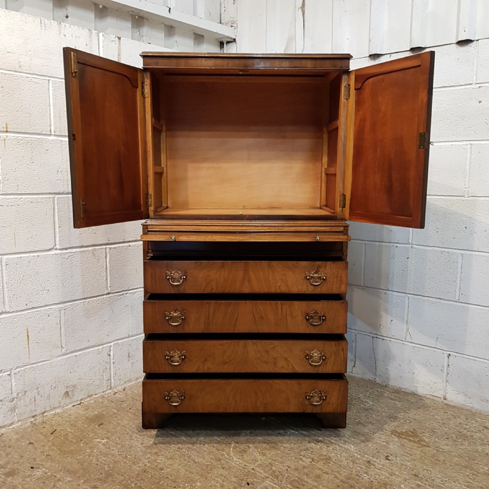 ANTIQUE BURR WALNUT TALLBOY C1920 View IV