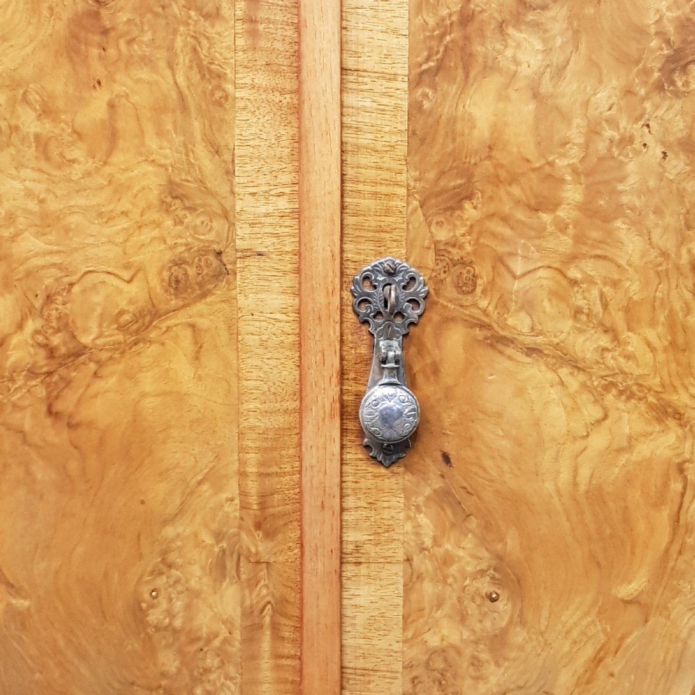 ANTIQUE BURR WALNUT TRIPLE WARDROBE C1920 View VII